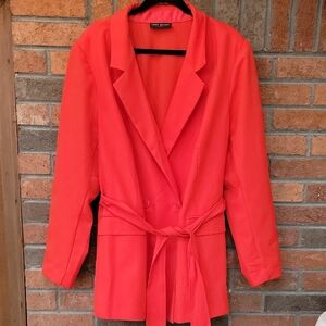 Lane Bryant Vibrant Red Blazer with Belt